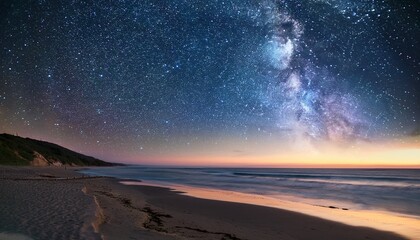 stargazing adventure at seaside beach night sky photography serene ocean view cosmic beauty