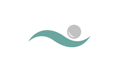 Minimalist logo design featuring a stylized wave and a pearl, symbolizing purity and elegance.
