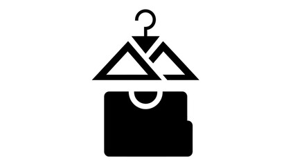 Minimalist vector illustration of clothes hanger with shirt, perfect for fashion or retail designs.