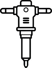 Hydraulic Jackhammer Construction Equipment Icon Outline