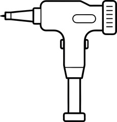 Pneumatic Hydraulic Rivet Hammer Gun Icon Drawing