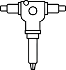 Hydraulic Hammer Construction Tool Icon Illustration