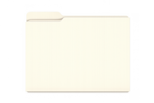 Manila folder presenting a versatile solution for office organization, storing documents, files, and important paperwork. Transparent background - Powered by Adobe