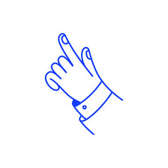 Vector simple linear illustration, hand pointing up, business concept