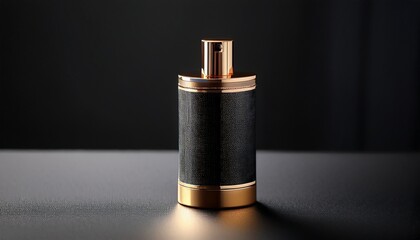 Sleek Black And Gold Cylindrical Perfume Atomiser For Elegant Fragrance Application