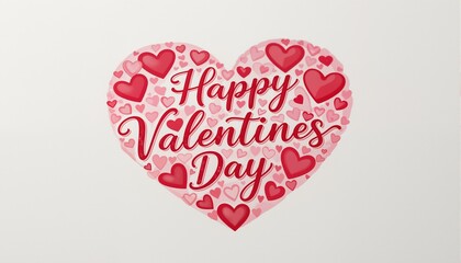 Happy Valentines day text Lettering heart shape invitation card
