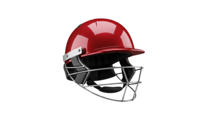 Red Cricket Helmet Isolated on Transparent Background PNG,Red Cricket Helmet cutout, red circket helmet on white
