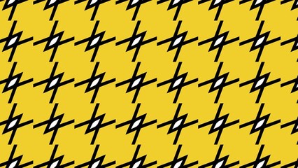 A yellow and black patterned background with black and white lines
