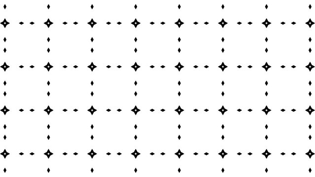 A black and white image of a grid of dots
