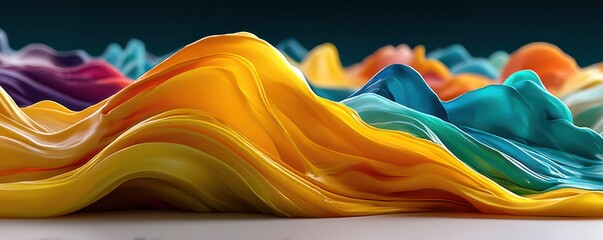 Abstract colorful waves of fluid shapes in vibrant colors for design and art projects
