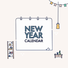 Minimalist Pastel New Year Calendar Design