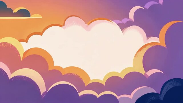 Vibrant Sunset Clouds Abstract Sky Scene.