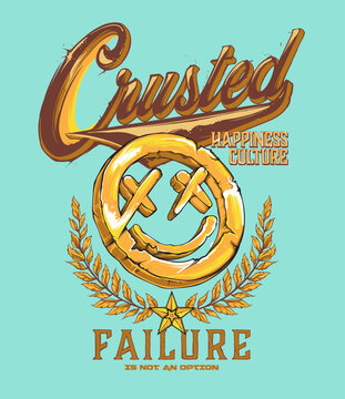 A bold street art illustration mixing urban rebellion, irony, and raw happiness culture