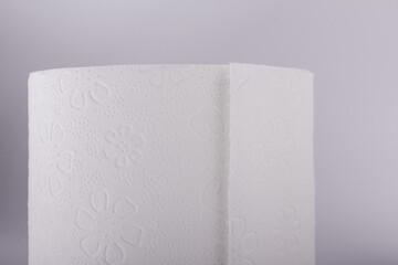 White toilet paper rolls row on light background for household hygiene and bathroom supply concepts. Soft embossed paper tissue for personal care sanitation and domestic consumer product stock