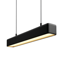 PNG of Sleek black pendant light features minimalist design, perfect for modern interiors.