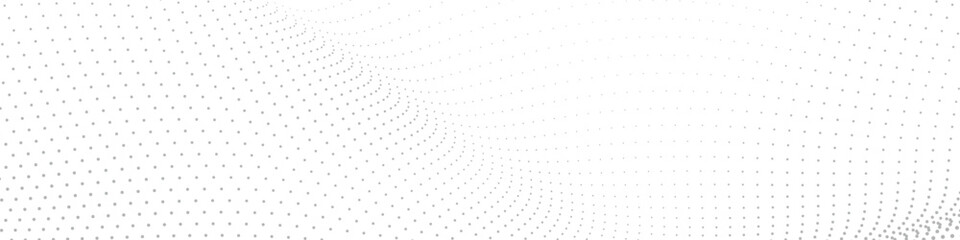 Abstract Gray Halftone Radial Flow Background with Dynamic Dot Motion Vector Illustration