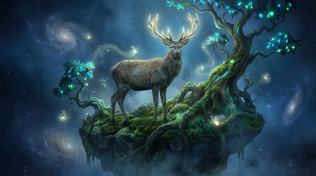 deer in the forest - Powered by Adobe