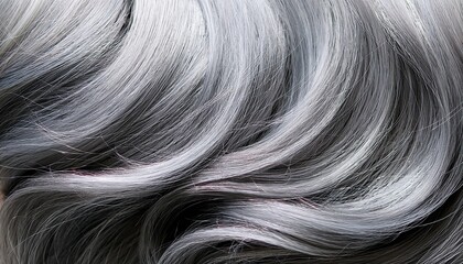 Naklejka premium silver gray healthy hair close up shot for stock photography close up of colored