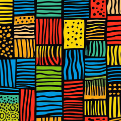 The geometric seamless pattern grid is a key element in retro style memphis design fashion