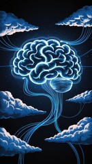 Digital Brain Connecting to Global Cloud Network