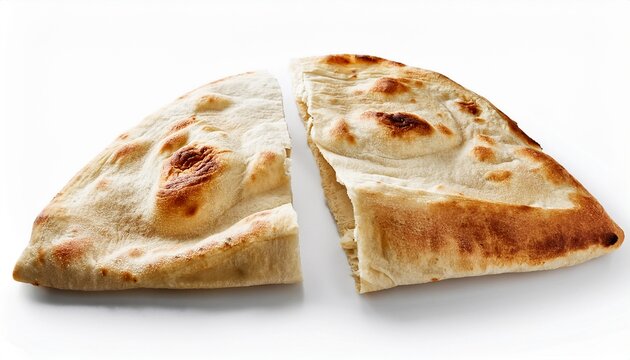 pita bread cut openisolated on white background