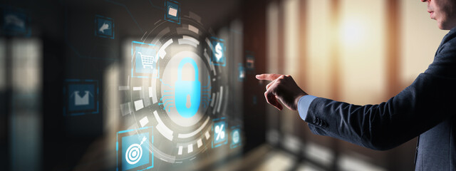 Data protection. Business, Technology, Internet and network concept on virtual screen