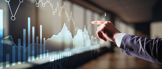 Abstract financial chart. Investment trading financial analysing forex currency economy growth