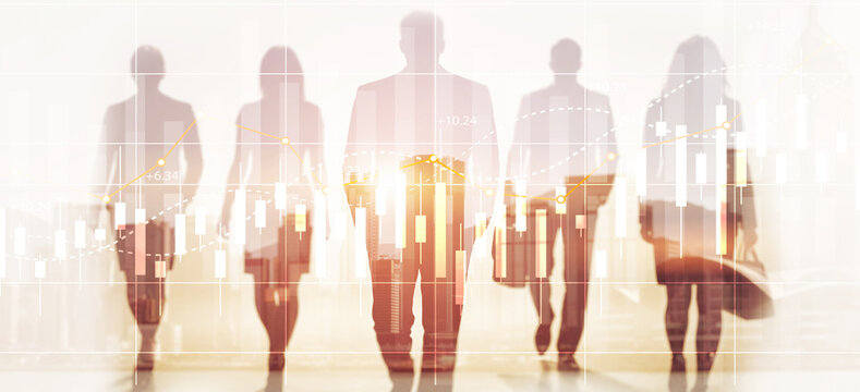 Financial growth indicators with positive trends showing values growth - Powered by Adobe