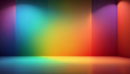 abstract gradient studio background for product presentation empty room with rainbow shadows with copy space