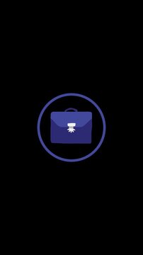 Business Animated Icon Badge &ndash; Transparent (Alpha) BKG, (Vertical 4K)