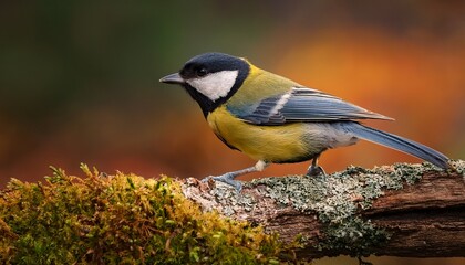 Great Tit Bird Perched On A Branch