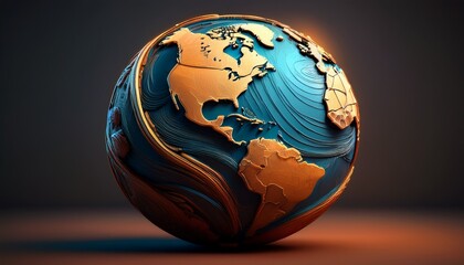 textured earth globe 3d render a detailed digital representation of our planet
