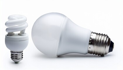 isolated white light bulbs and socket on white background for stock imagery