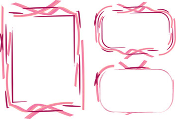 pink colorful ornamental pattern abstract frames set