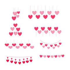 Hanging Hearts Garland Decoration valentines day collection
