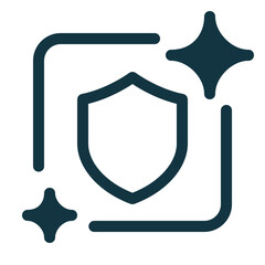 AI cybersecurity tool outline icon. Minimal line design representing artificial intelligence, digital security, protection, network defense, and smart technology concepts.