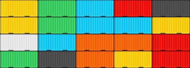 Сargo container pattern. Logistics and Transportation Concept. Shipping containers. Flat style