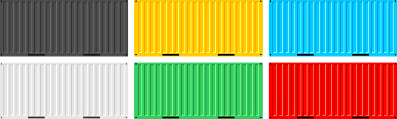 Cargo container set. Logistics and Transportation Concept. Shipping containers. Flat style