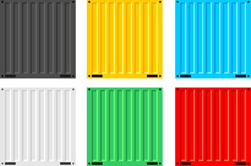 Cargo container set. Logistics and Transportation Concept. Shipping containers. Flat style