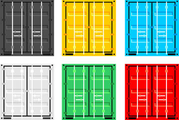 Cargo container set. Logistics and Transportation Concept. Shipping containers. Flat style
