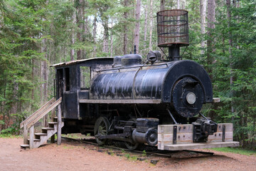 Fototapeta premium Old train in the outdoor park