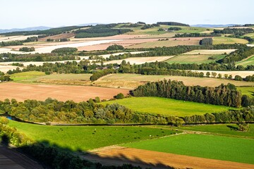 Obraz premium Scotish fields and farms, Southeast Scotland, UK