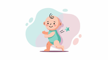 Obraz premium Adorable Babys First Steps A Journey of Discovery and Growth.