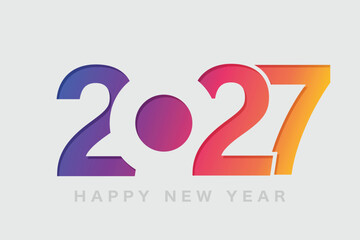 2027 New Years Greeting Symbol Logo Isolated On A White Background