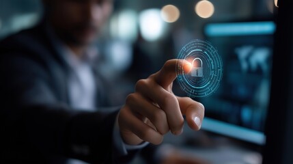 Cyber security data protection visualization information privacy internet technology digital safety concept display threat prevention interface security management platform