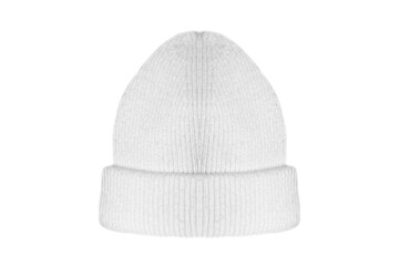 white woolen hat on a white background
