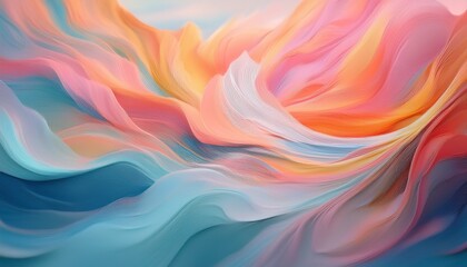 Obraz premium abstract aerial pastel brushstrokes composition with soft focus blur