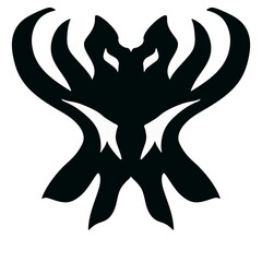 Abstract Symmetrical Tribal Emblem Traditional