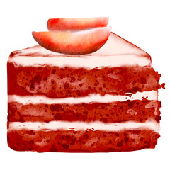 Red velvet watercolor illustration