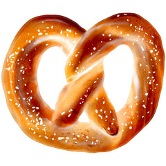 Pretzel watercolor illustration